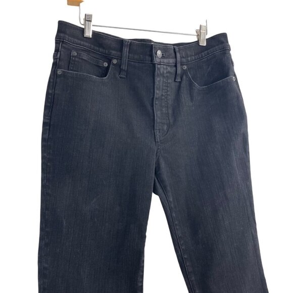 Madewell Black Mid-Rise Kick Out Cropped Jeans Womens Size 31 Casual Neutral - Picture 3 of 12